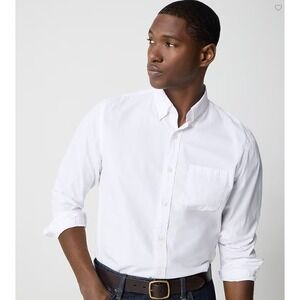 J Crew Shirt Mens Extra Large White Classic Flex Button Down Slim Cotton J6047